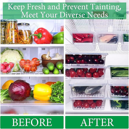 House of Heaven Fruit Storage Containers for Fridge (3 Pack) - 1.5L Produce Saver Containers for Refrigerator with Removable Drain Tray for Fruits and Vegetables Fridge Boxes (1.5 Liter x Pack of 3)