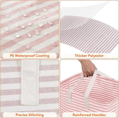 Lifewit 1 Pack Laundry Basket 80L Each, Collapsible Clothes Hamper with Reinforced Handles, Freestanding Waterproof Design for Bedroom and Laundry Room, Pink 80L Total
