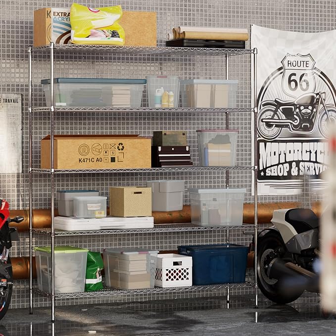 21" Deep x 72" Wide x 86" Height Wire Shelving Kit | 5-Tier | NSF Commercial Storage Rack Unit