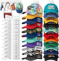 2 Pack Hat Organizer for Baseball Caps,Detachable DIY Hat Rack for Wall Hold Up to 22 Hats,Baseball Cap Organizer Cap Holder Hat Hangers for Wall Closet Door Bedroom(1A-White)