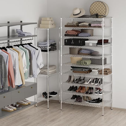 24" Deep x 42" Wide x 86" Height Wire Shelving Kit | 10-Tier | NSF Commercial Storage Rack Unit