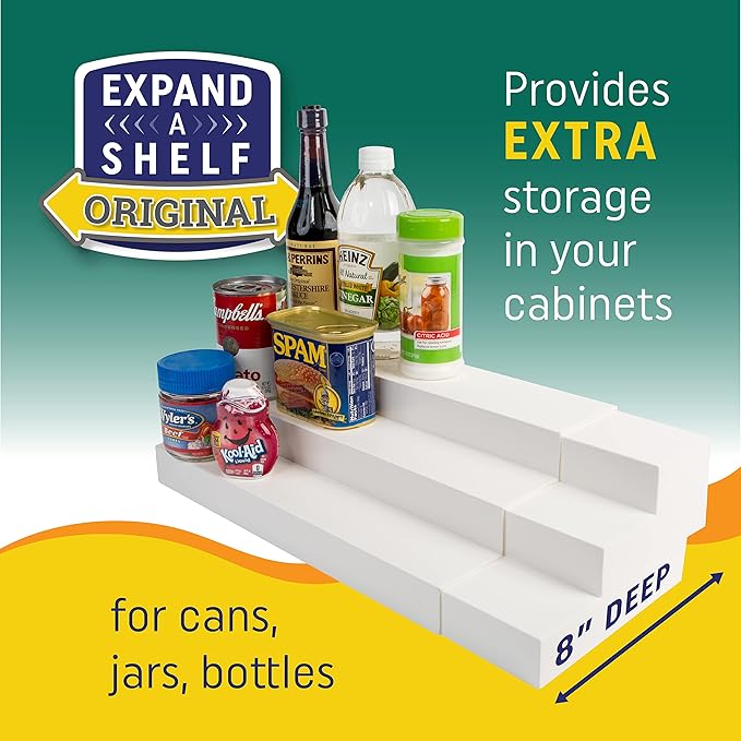 Dial Industries 3 Tier Adjustable Canned Goods Shelves for Kitchen Cabinet and Pantry Organization, Standard