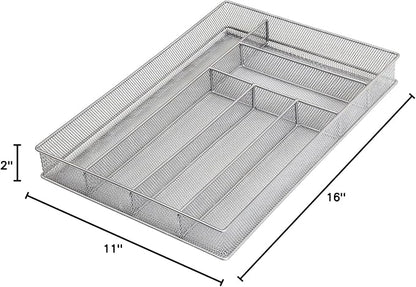 YBM HOME Stainless Steel Silverware Tray Organizer for Kitchen Utensils, In-Drawer Cutlery Tray Mesh Utensil Drawer Organizer with 6 Compartments for Kitchen and Office, 12-Pack