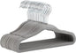 Amazon Basics Kids Velvet Non-Slip Space Saving Clothes Hangers with Shoulder Notches, Sturdy Closet Organizer for Baby/Toddler, 11.6", Gray, 30-Pack