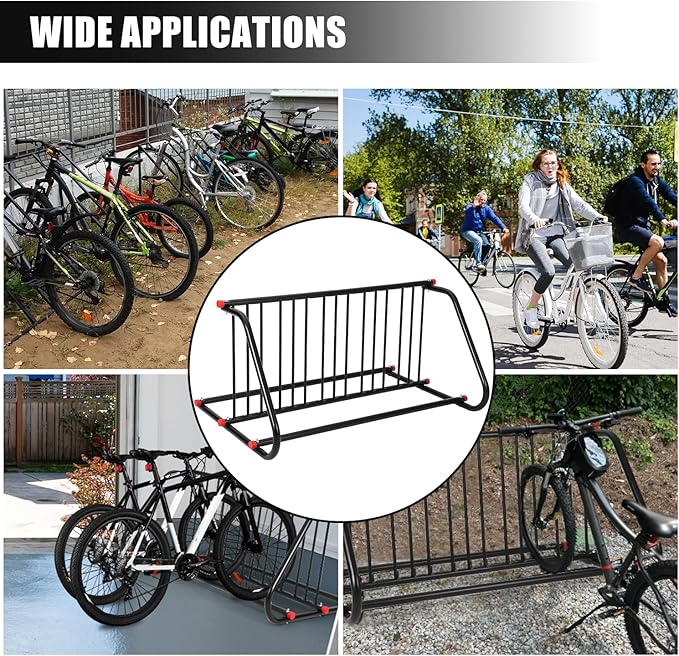 Commercial Grid Bike Rack for 10 Bikes - Heavy Duty Metal Bike Stand Floor, 51.8 LBS Q235 Steel Outdoor Bicycle Parking Rack for Garage, Retail, School, Backyard, Bike Shop (Double Side)