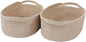 JMvicyroam Woven Basket,Small Rope Storage Bin with Handles & Ribbon Bag, Organizer for Shelves Closets,Gift Basket Empty for Birthday,Books,Dog Toys,Oatmeal/2 Pack