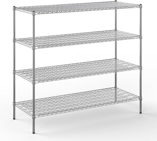 24" Deep x 60" Wide x 54" Height Wire Shelving Kit | 4-Tier | NSF Commercial Storage Rack Unit