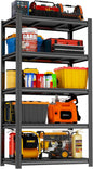 Heavy Duty Metal Garage Shelving Unit, 5 - Tier Adjustable Storage Shelves, 3000LBS Load Capacity Utility Shelf, Ideal for Garage, Basement, Warehouse, Pantry, Tool Organization, 35.5"W, Black