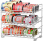 SUFAUY 3 Tier Can Organizer for Pantry, Holds 36 Cans, Heavy Duty Metal Shelves for Storage, White