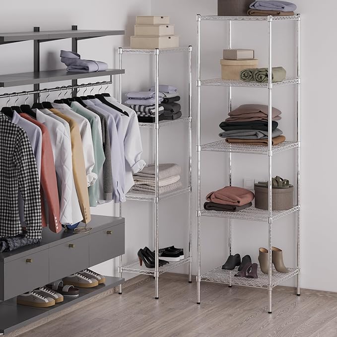 24" Deep x 24" Wide x 86" Height Wire Shelving Kit | 5-Tier | NSF Commercial Storage Rack Unit