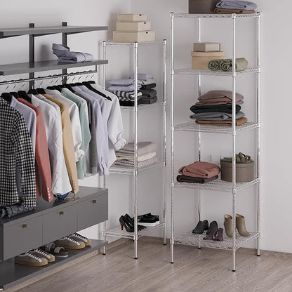 24" Deep x 24" Wide x 86" Height Wire Shelving Kit | 5-Tier | NSF Commercial Storage Rack Unit