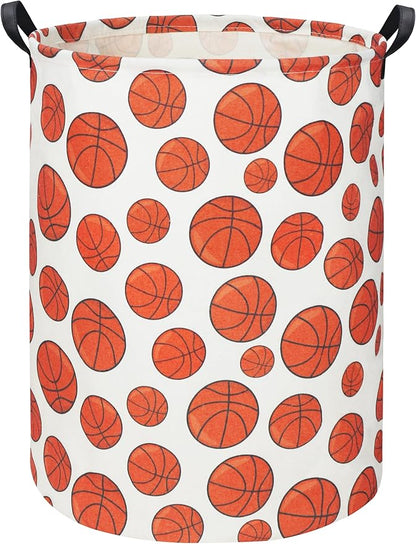 Basketball Kids Laundry hamper Baby Hamper for Nursery Boy and Girl Hamper Cute Kids Toys Storage Bin Organizer Room Decor for Home(Basketball)