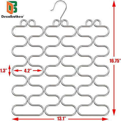 Deco Brothers Scarf Hanger for Closet, 23 Loop, Chrome
