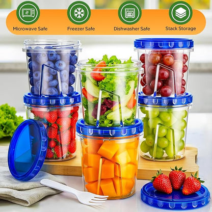 Freezer Storage Containers, [12 Pack-24 Oz] Airtight Plastic Food Storage Containers with Twist Top Lids, Soup, Meal Prep Containers | BPA Free | Stackable | Leakproof | Microwave/Dishwasher Safe