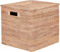 Rattan Basket With Lid, Large Lidded Basket For Storage (15.75" L×15.75"W×11.81"H)