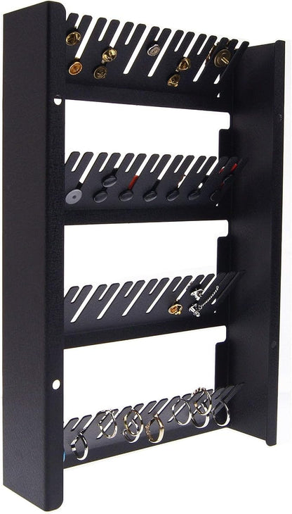 Angelynn's Wall Mounted Large Statement Finger Ring Holder Display, Cufflink/Cuff Link Storage, Hanging Closet Body Jewelry Organizer Men and Women, Jaymes Rubbed Bronze 9" x13 1/4"