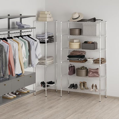 18" Deep x 42" Wide x 74" Height Wire Shelving Kit | 6-Tier | NSF Commercial Storage Rack Unit