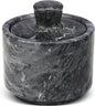 Flexzion Marble Salt Cellar with Lid, Multi-Purpose Marble Container for Salt, Pepper, Paprika and Powdered Herbs, Salt Containers for Countertop, Box for Jewelry, Watches & Accessories (Black)