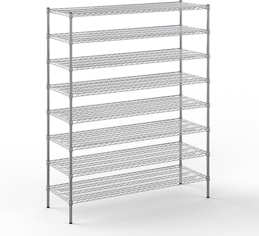 21" Deep x 60" Wide x 74" Height Wire Shelving Kit | 8-Tier | NSF Commercial Storage Rack Unit
