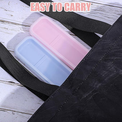 2 Pcs Portable Flatware Box, Utensil Holder Chopstick Case Simple Travel Tableware Storage Case for Fork Spoon Chopsticks Lunch Box