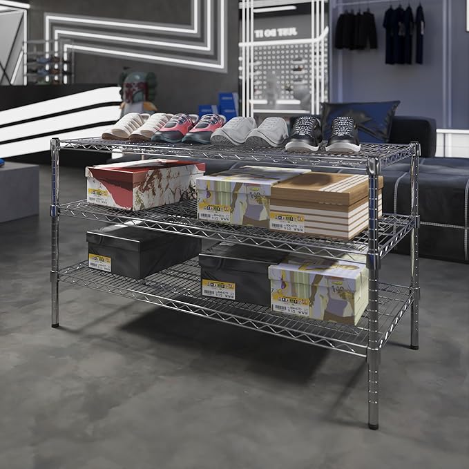 21" Deep x 48" Wide x 27" Height Wire Shelving Kit | 3-Tier | NSF Commercial Storage Rack Unit