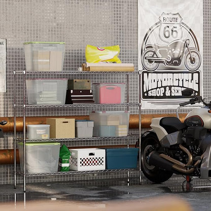 14" Deep x 60" Wide x 54" Height Wire Shelving Kit | 4-Tier | NSF Commercial Storage Rack Unit