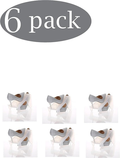YBM HOME Double Shoe Storage Slots Organizer for Closet, Shoe Holder Space Saving Design, 6-Pack, 2161 Frosty White