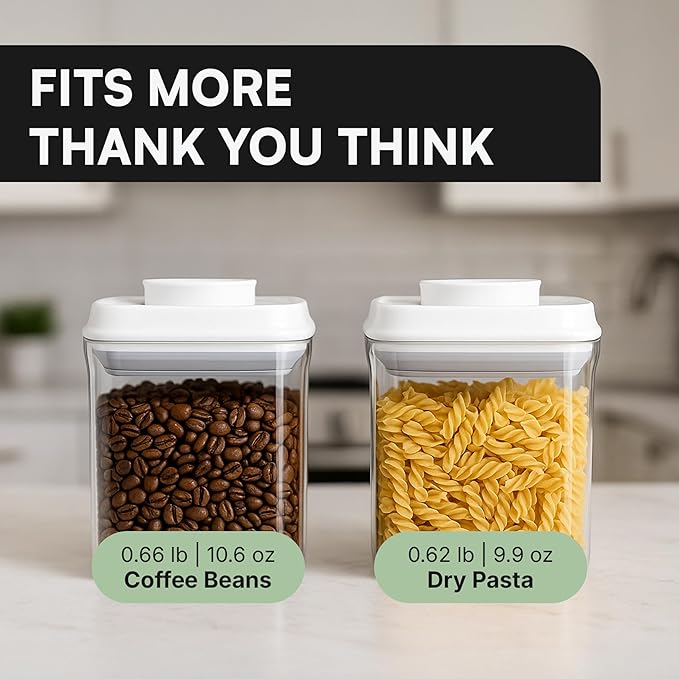 Bop Top Airtight Food Storage Containers with Lid 3.5 Cups / 30 oz | Kitchen Canister Sets | Air Tight Pantry Container | Pop Top Dry Food Storage Containers for Snacks, Sugar, Flour, Baking, Pasta