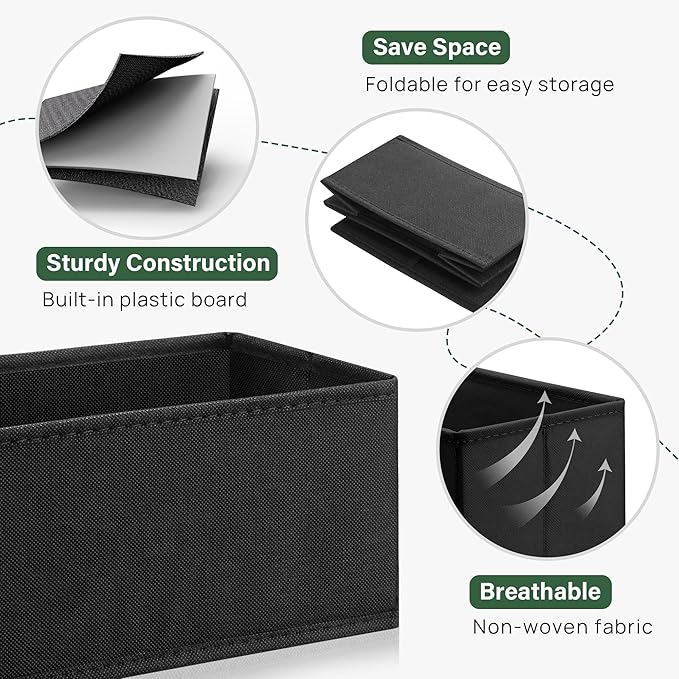 Kootek 16 Pack Drawer Organizer Clothes, Dresser Drawer Organizers for Clothing Fabric Foldable Closet Organizers and Storage Bins for Baby Clothes, Nursery, Underwear, Bras, Socks