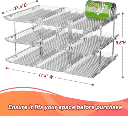 Ynelyase Can Storage Organizer Pantry and Canned Food Holders for Soup Can Goods Dispenser with Rack Clear 9-Pack