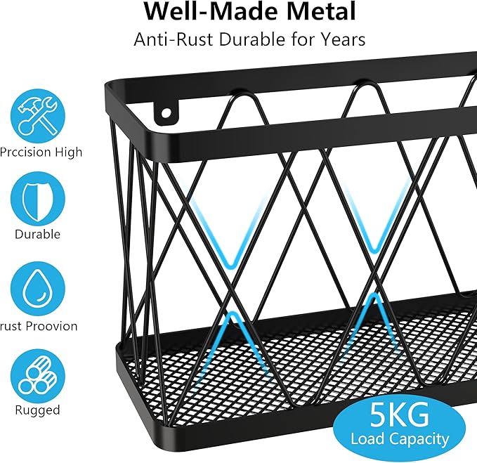 YIGII Cutting Board Holder + 3 Pack Adhesive Cabinet Door Organizer, Black Lid Storage Organizer with, Space Saving Lid Holder for Tupperware Storage Inside Cabinet, Pantry, Kitchen, Bathroom