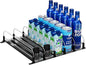 Puricon Drink Organizer for Fridge Pusher Glide, Spring Loaded Fridge Drink Dispenser, Self Pushing Soda Can Organizer for Refrigerator, Beer Bottle Beverage Organizer Drink Holder -5 Rows, Black
