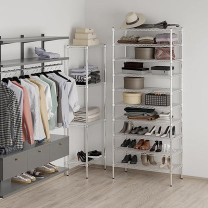 18" Deep x 36" Wide x 86" Height Wire Shelving Kit | 10-Tier | NSF Commercial Storage Rack Unit