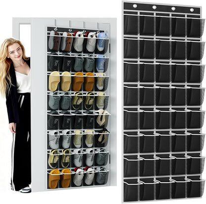 homyfort Over the Door Shoe Organizer, 40 Large Breathable Mesh Pocket,Space Saving Hanging Shoe Rack,Shoe Storage Holder for Entryway Bedroom Closet