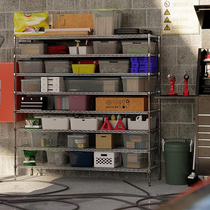 24" Deep x 72" Wide x 74" Height Wire Shelving Kit | 8-Tier | NSF Commercial Storage Rack Unit