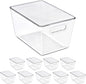 Sorbus Clear Storage Bins with Lids, 10 Pack Large Organization Bins with Handles – Clear Stackable Storage Containers for Storage, Pantry, Fridge, Cabinet, Closet & Kitchen Organization – BPA-Free
