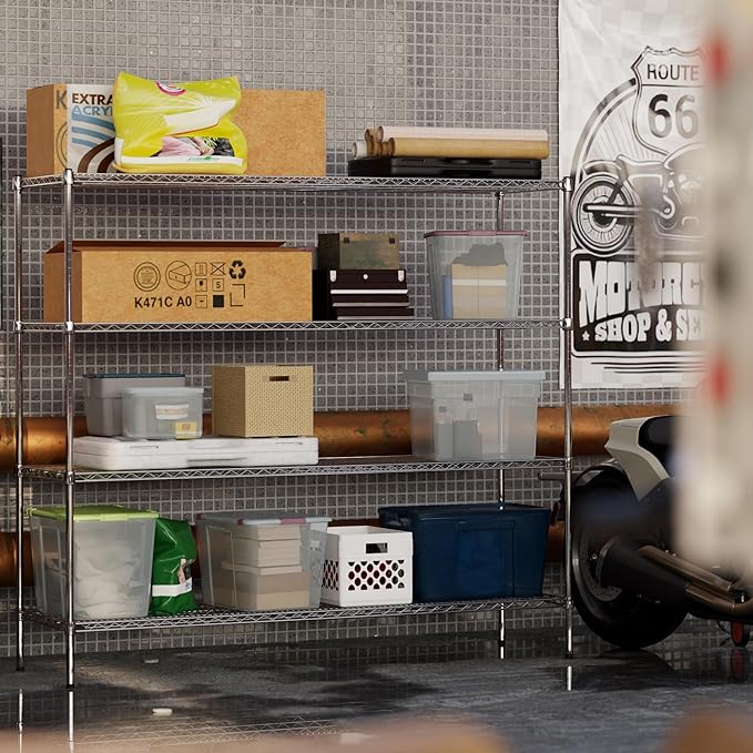 21" Deep x 72" Wide x 64" Height Wire Shelving Kit | 4-Tier | NSF Commercial Storage Rack Unit