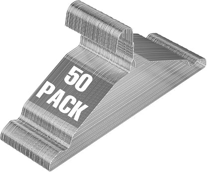 SPECILITE Wire Hangers 50 Pack, Metal Wire Clothes Hanger Bulk for Coats, Space Saving Metal Hangers Non Slip 16.7 Inch Ultra Thin, for Standard Size Suits, Shirts, Pants, Skirts