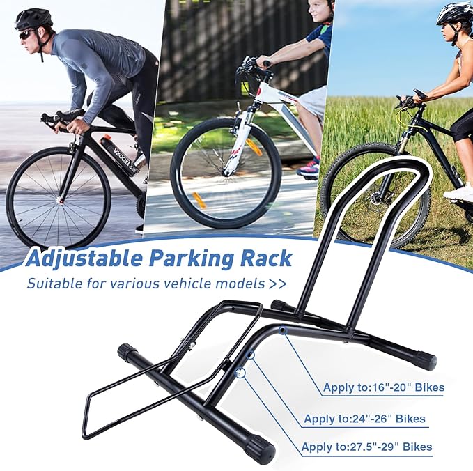 2 Packs Bike Floor Stand for Mountain MTB & Road Bicycles 23c-4.0 inch Wide Tire 20-29 inch Tire Indoor Outdoor Bike Rack Bicycle Floor Stand Black