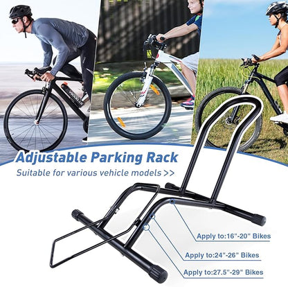 2 Packs Bike Floor Stand for Mountain MTB & Road Bicycles 23c-4.0 inch Wide Tire 20-29 inch Tire Indoor Outdoor Bike Rack Bicycle Floor Stand Black
