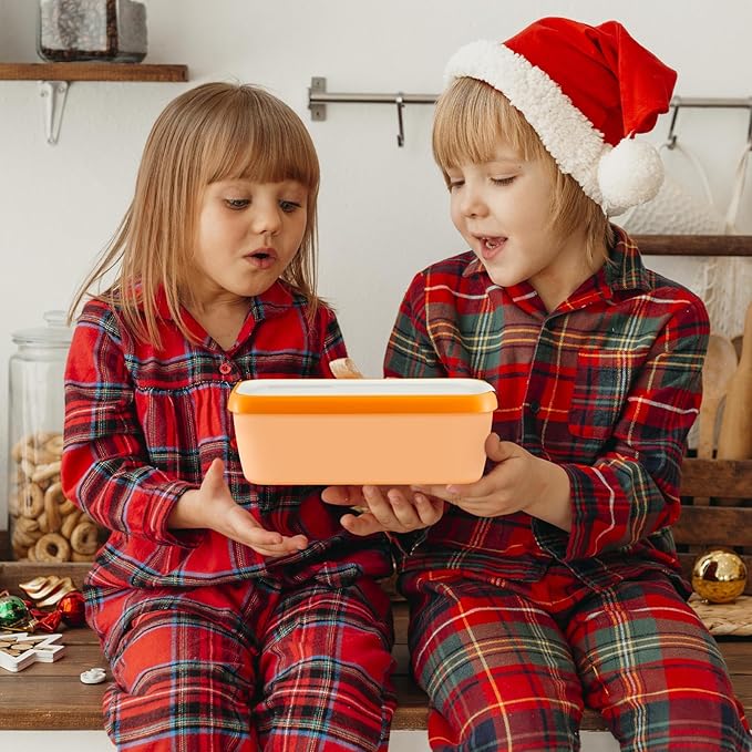 Ice Cream Containers Set of 2, 1.5 Quart Ice Cream Tub, Reusable Homemade Ice Cream Tubs with Stackable Freezer Storage Container for Yogurt, Sorbet, Gelato (Cyan+Orange=2Pack)