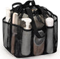 famichan Mesh Shower Caddy Portable with Drawstring, Dorm Room Essentials for College Students boy & girl, Larger Shower Bag for Camping,Swimming,Gym,Travel,Bathroom - Black