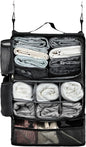 Surblue Hanging Shelves Travel Storage Bag Compression Packing Cube for Suitcase Portable Closet Organizer Collapsible with Extension Layer Large Capacity,Black,XXL