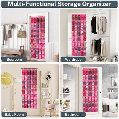 40-Pocket Over the Door Shoe Organizer - Large Mesh Pocket Hanging Shoe Organizer,Behind the Door Shoes Storage Holder Hanger