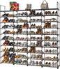 10 Tier Free Standing Shoe Rack, 80 Pairs Tall Vertical Shoe Shelf, Stackable Metal & Waterproof PP, Adjustable Height with Hooks for Closet, Entryway, Dorm