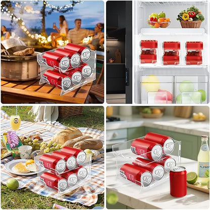 Mini Fridge Soda Can Organizer, Mini Fridge Soda Holder, Mini Fridge Can Organizer for Canned Food Beer Can Hold up to 6 Drinks