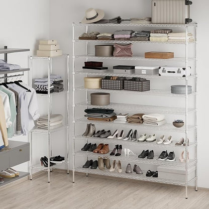18" Deep x 72" Wide x 96" Height Wire Shelving Kit | 10-Tier | NSF Commercial Storage Rack Unit