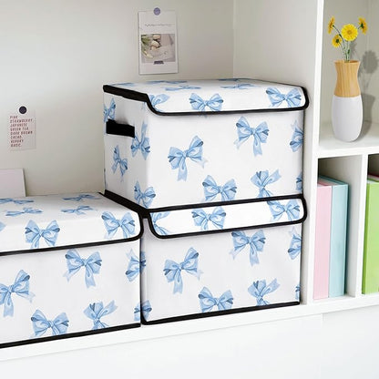 Stackable Clothes Storage Bins with Lids,Closet Organizers Fabric Box for Home and Office,Blanket Clothes Organizers,Under Bed Storage Containers 3 Pack.