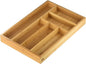 YBM HOME Pack of 6 Bamboo Cutlery Tray Flatware Silverware Drawer Organizer with 6 Compartments - 341