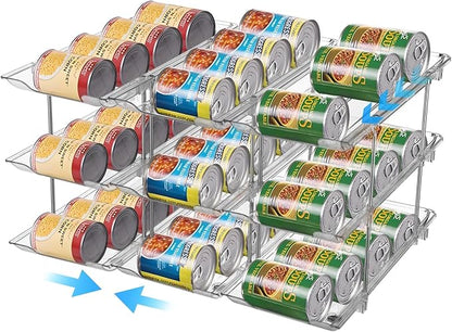 Stackable Beer And Beverage Can Holder, 3-Tier Storage Rack, Transparent Can Dispenser, Easy Installation, Can Organizer For Pantry, Flexible Modular Setup